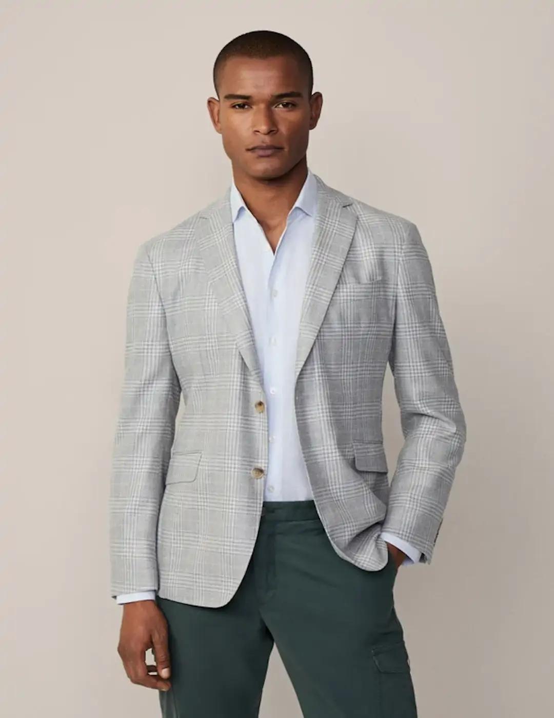 Americana HACKETT Cuadros Perla/Beige