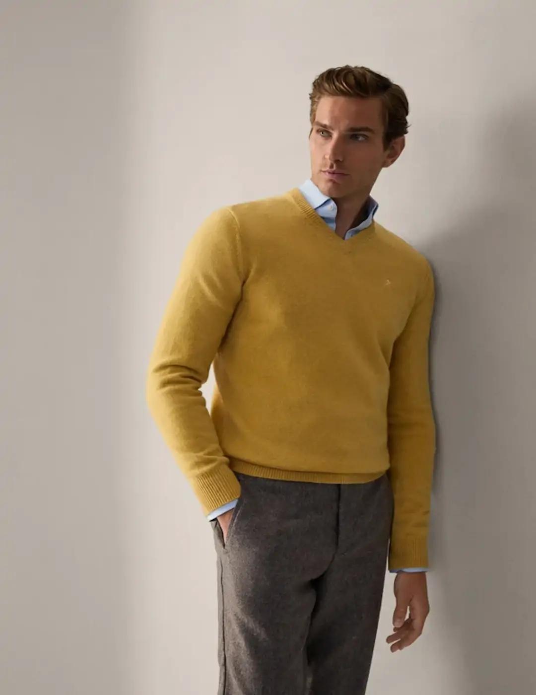 Jersey HACKETT Pico Mostaza