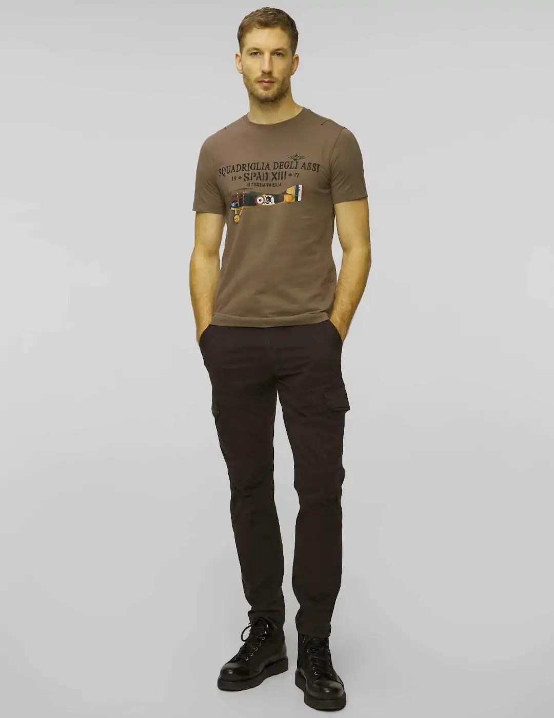 Camiseta AERON.MILITARE Tostado